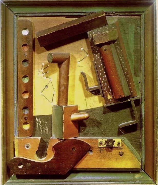 max-Ernst--fruit-d-une-longue-experience--1919--assemblage-boi