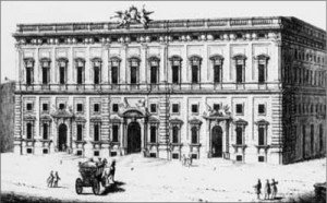 Il palazzo della Consulta a Roma in una stampa di fine Settecento