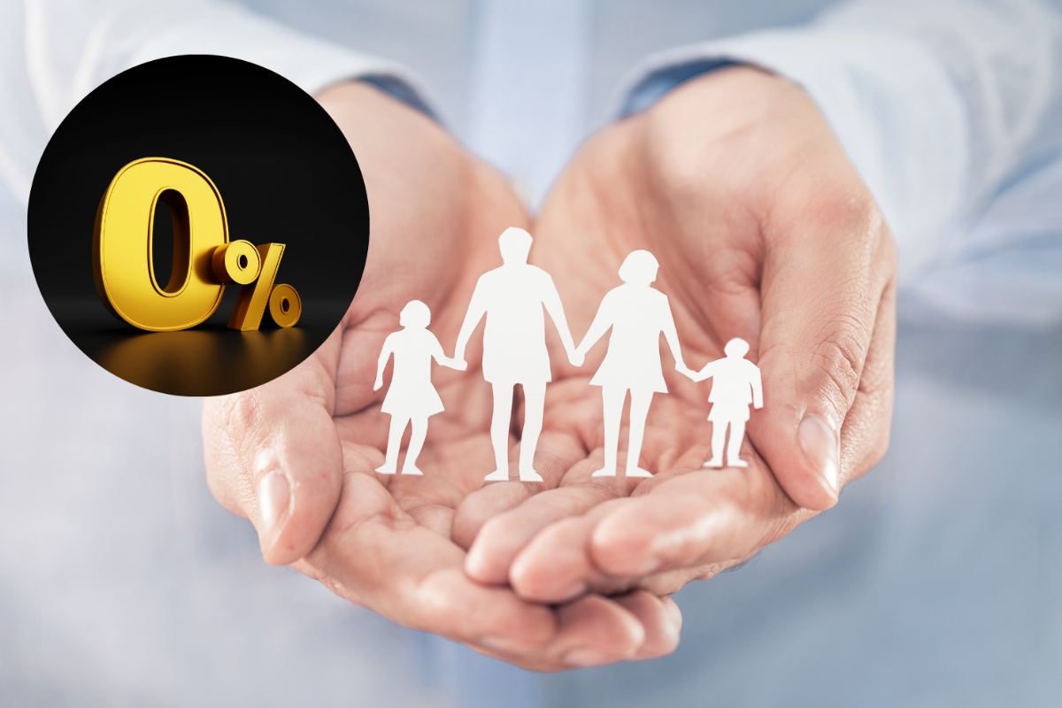 sagome di famiglia e percentuale 0%