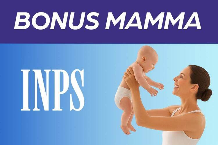 donna con bambino e scritta