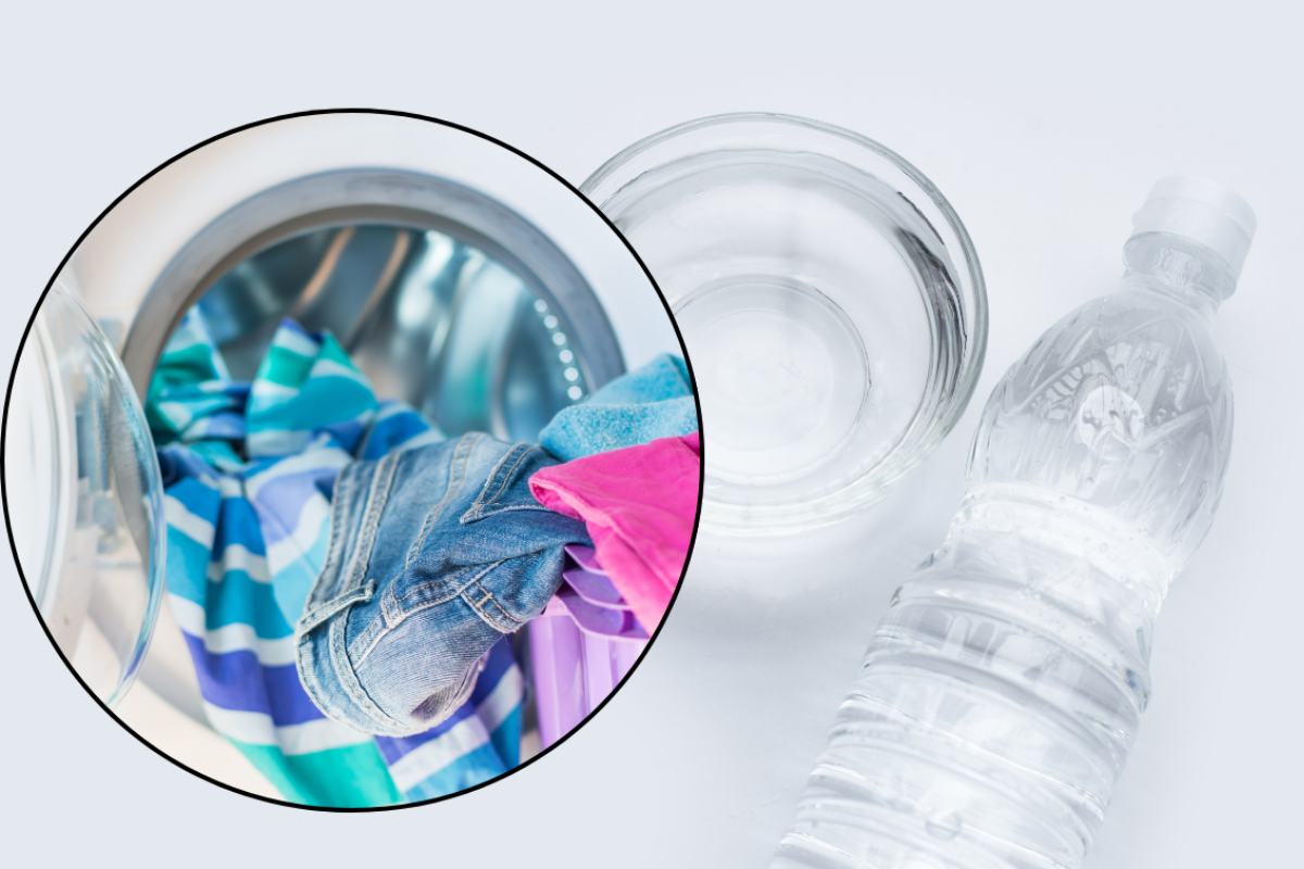 collage con aceto bianco e bucato