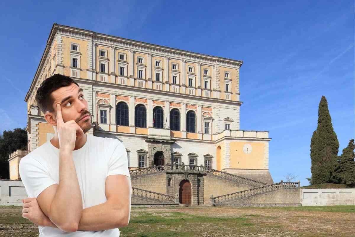 villa farnese caprarola ed una persona dubbiosa