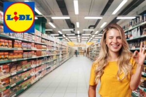 donna felice supermercato e logo lidl