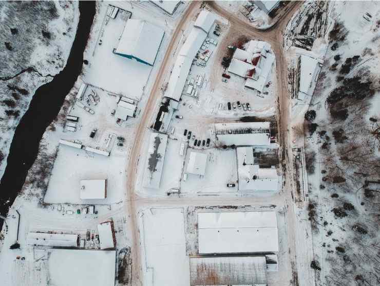 città completamente ghiacciata