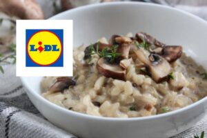 risotto ai funghi e logo lidl