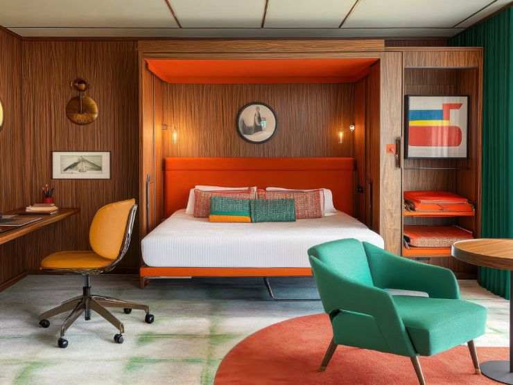 cameretta moderna con letto a scomparsa