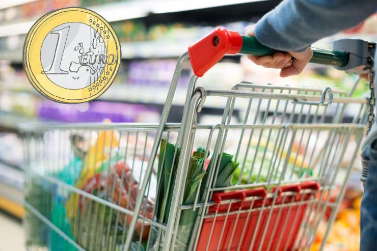 supermercato carrello della spesa euro