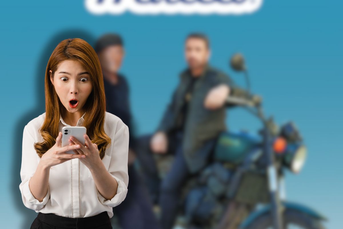 logo don matteo e donna sconvolta con telefono in mano