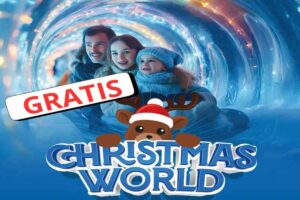 Famiglia in un vortice di neve