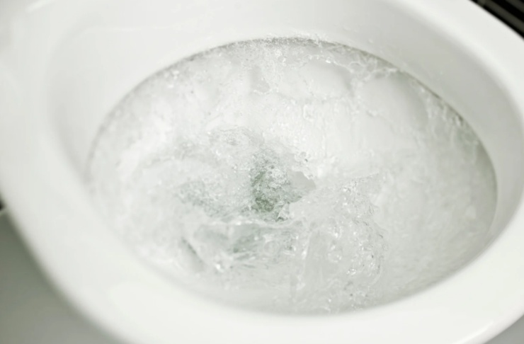 wc che scarica l'acqua