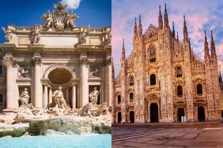Fontana di Trevi e Duomo di Milano