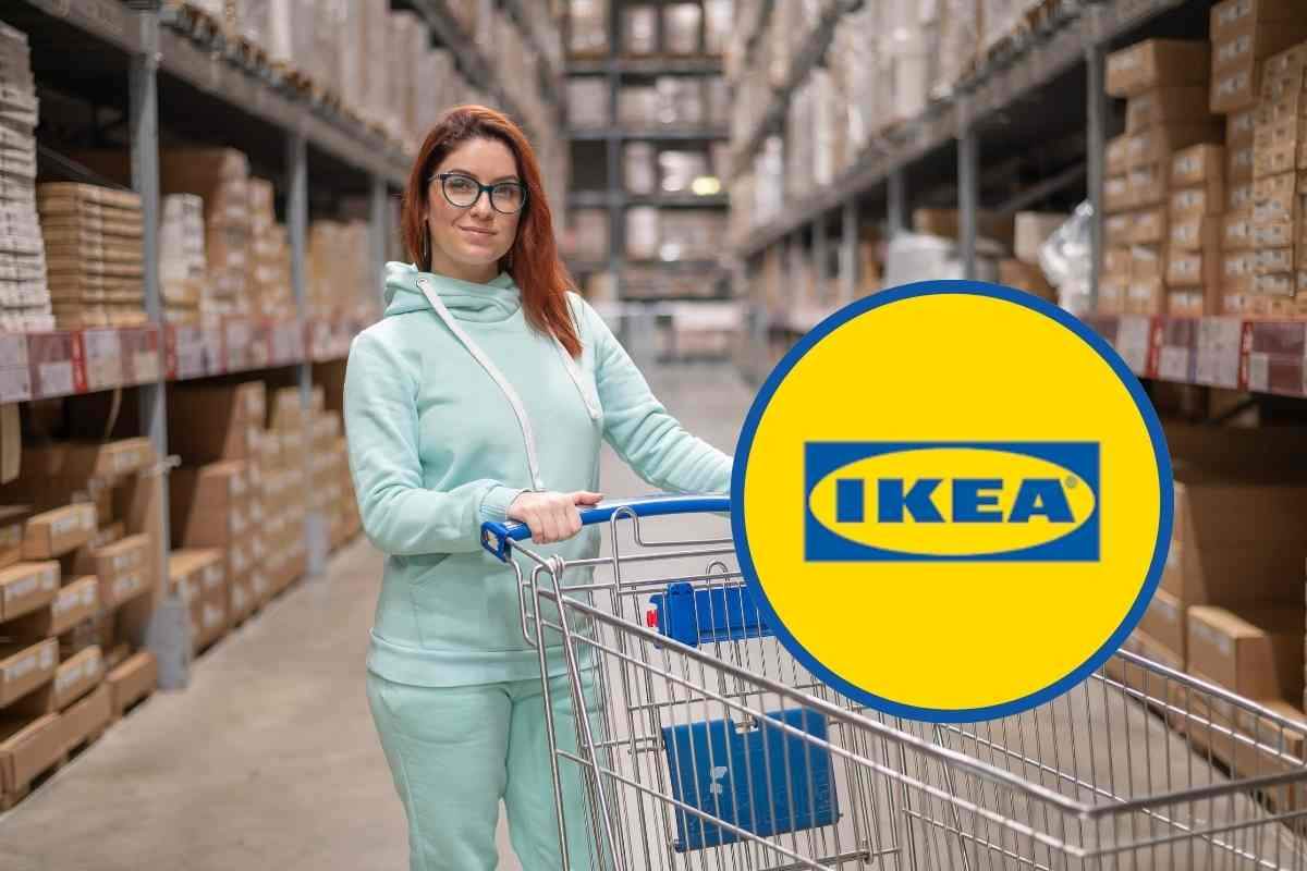 Donna con carrello da IKEA