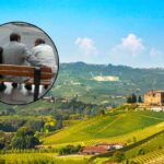 vista sul piemonte e anziani seduti in panchina