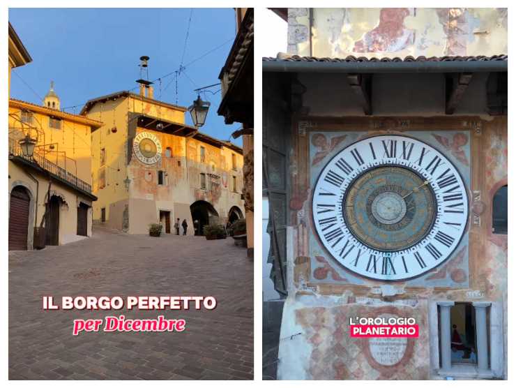 screen di un video in cui si vede l orologio planetario di clusone