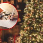 albero di natale e persona che firma un documento