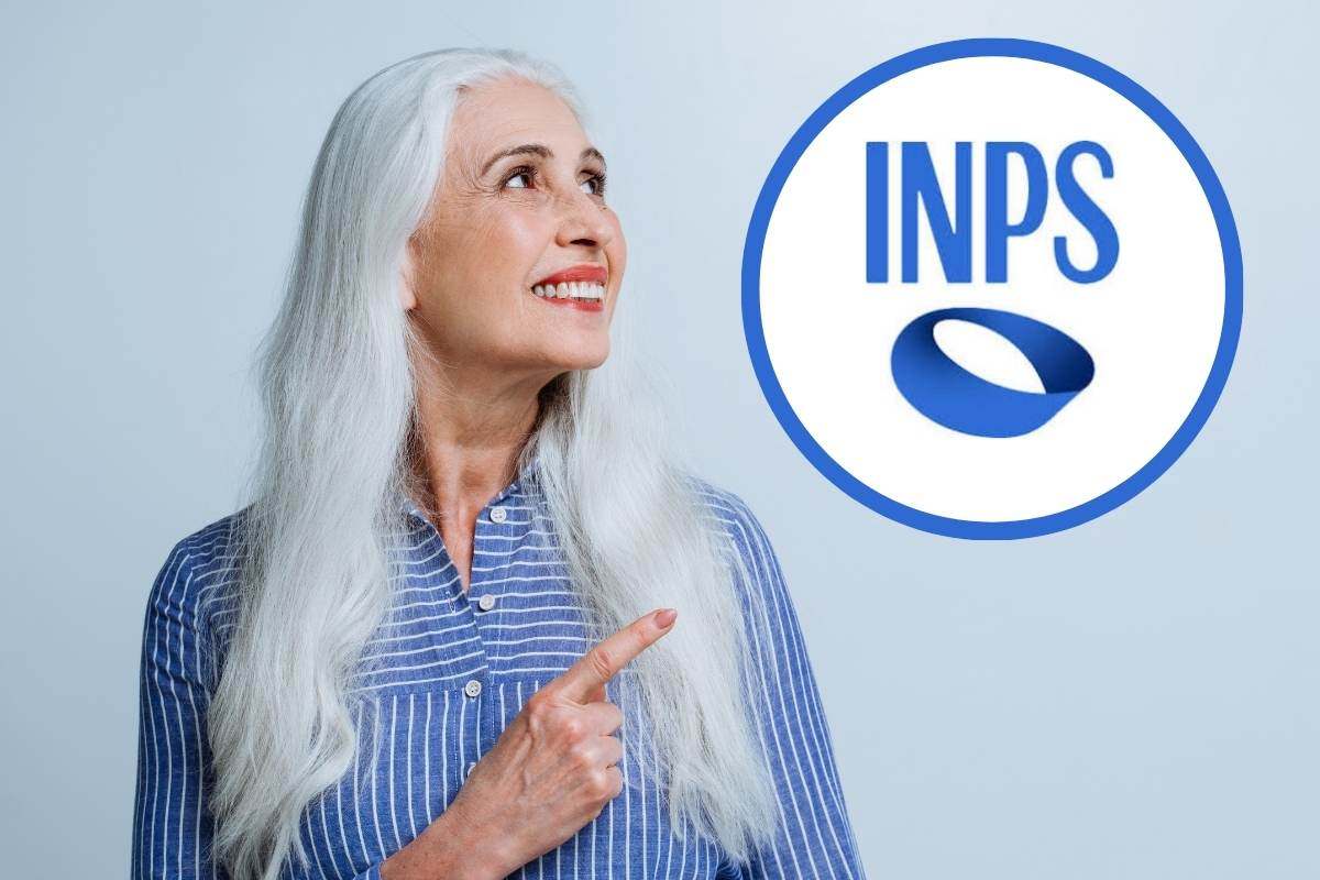 donna sorridente e logo inps