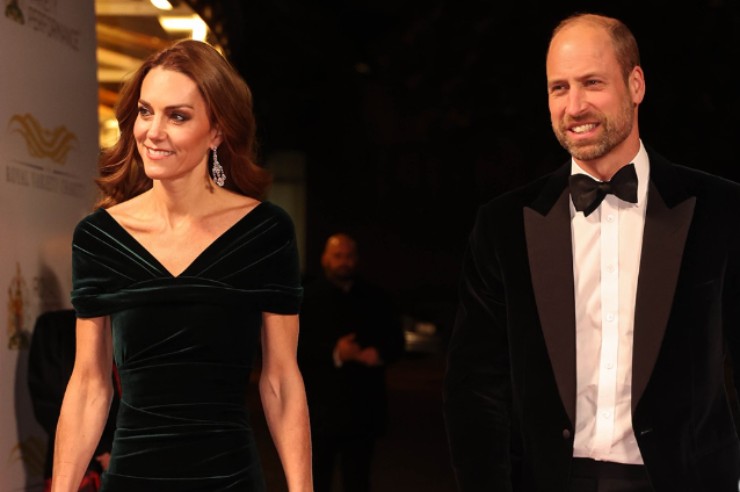 il principe william e la principessa kate in abito da sera