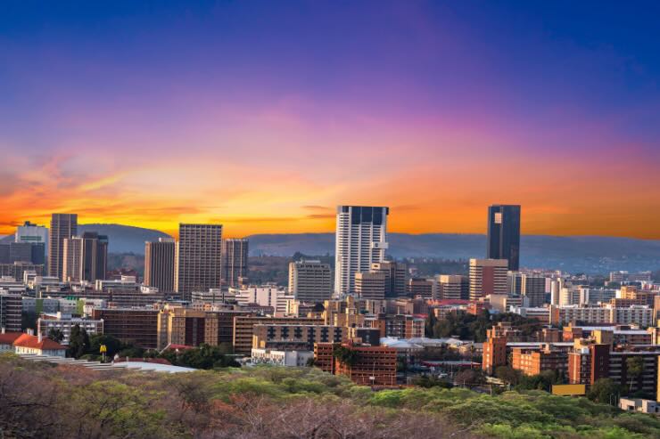 tramonto e grattacieli sud Africa